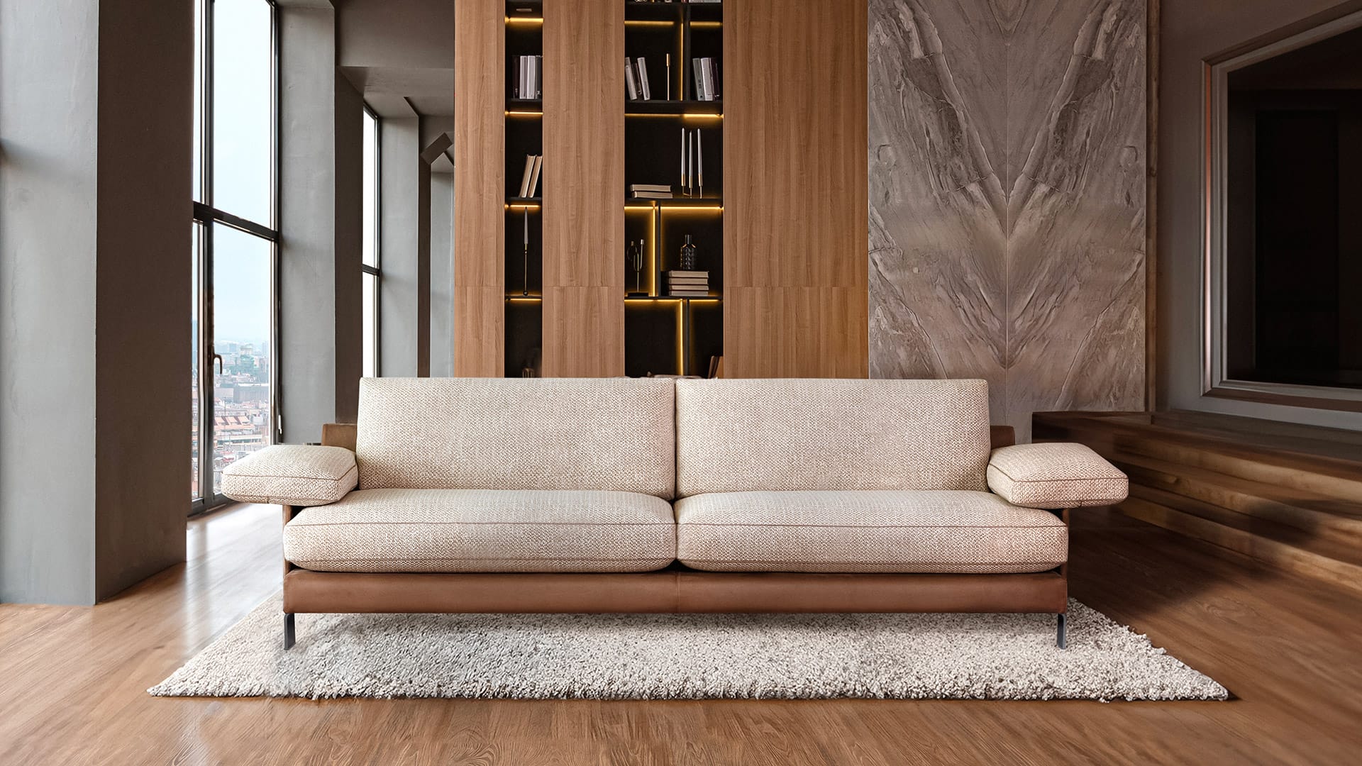 Divano moderno airone beige